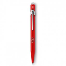 Caran d'Ache 849 balpen - metaal - blauwe inkt - push knop