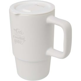 Carter 450 ml mok van keramiek met plastic deksel-Wit