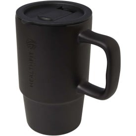 Carter 450 ml mok van keramiek met plastic deksel-Zwart