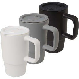Carter mok 450ml - keramiek- met plastic deksel - vaatwasserbestendig
