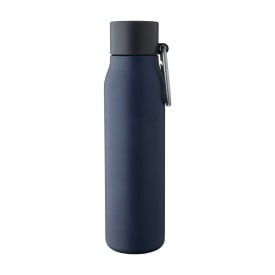Cassian thermosfles 600ml - gerecycled RVS - dubbelwandig - lekvrije dop - karabijnhaak - draaglus