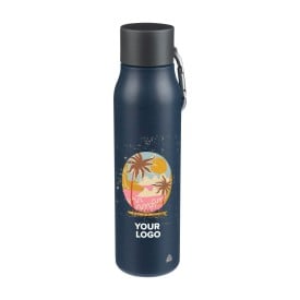 Cassian thermosfles 600ml - gerecycled RVS - dubbelwandig - lekvrije dop - karabijnhaak - draaglus