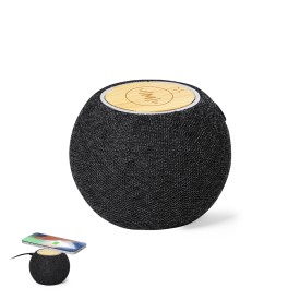 Cedric luidspreker - 5W - gerecycled kunststof en bamboe - bluetooth - met draadloze oplader