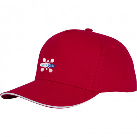 Ceto 5 panel sandwich cap-Rood