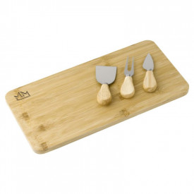 Kaasplank 38 x 19 cm - bamboe - 4-delig