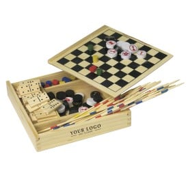 Houten spellenset 5-delig-Bruin