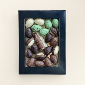 Choco eitjes & haasjes groot 312g-Melk, wit en puur