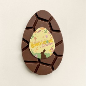 Choco paasei met paasdesign melk-Melk, wit