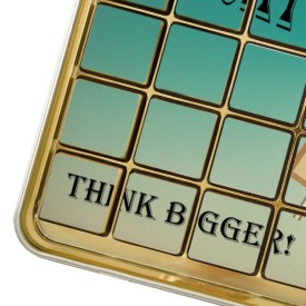 Chocolade wenskaart 35 blokjes - melk/wit - cadeaublik - eigen ontwerp - 385g