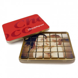 ChocoFoto 35 pralines in luxe blik-Wit
