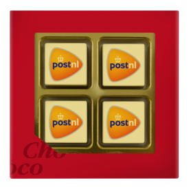 Chocoladeblokjes 4 - melk/wit - geschenkdoos - eigen logo - 42g