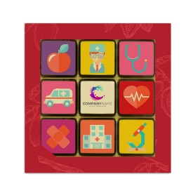 Chocolade giftbox Dag van de Zorg - 9 blokjes - gepersonaliseerde sleeve