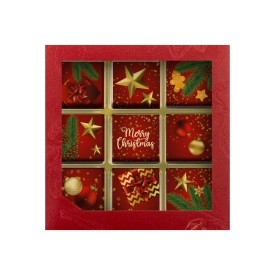 ChocoGiftbox 9 LogoBlokjes - Kerst-Melk, wit