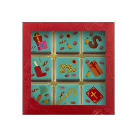 ChocoGiftbox 9 LogoBlokjes - Sint-Melk, wit