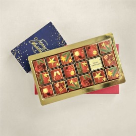 Chocolade Giftbox Kerst - 18 blokjes - 1 blokje met eigen logo