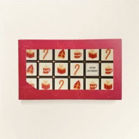 Chocolade Giftbox Sint - 18 blokjes - 1 blokje met eigen logo