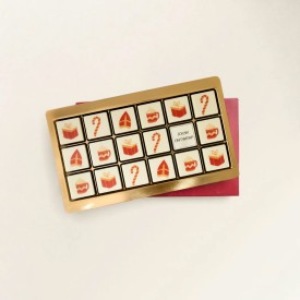 Chocolade Giftbox Sint - 18 blokjes - 1 blokje met eigen logo