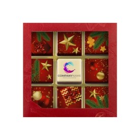 ChocoGiftbox9 LogoBlok Kerst + logo-Melk, wit