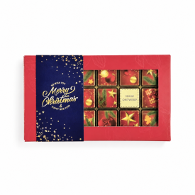 Chocolade Giftbox Kerst - 18 blokjes - 1 blokje met eigen logo