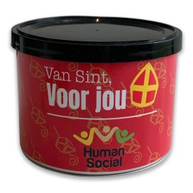 Chocolade pepernoten blikje - 135 gram - melk, puur en wit