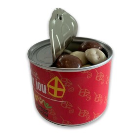 Chocolade pepernoten blikje - 135 gram - melk, puur en wit