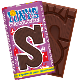 Chocolade letterrepen S onbedrukt-Puur pepernoot