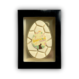 Chocolade paasei - 95 gr - standaard paasdesign - in geschenkdoos