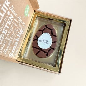 Chocolade paasei - 95 gram - melk en puur - in verzenddoos