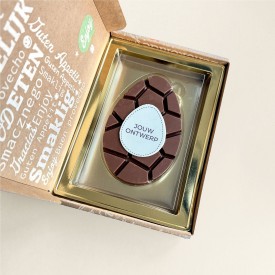 Chocolade paasei verzenddoos logo-Melk