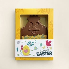 Chocolade geel paaskuiken - 175 gram - melk en marsepein
