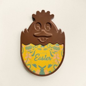 Chocolade geel paaskuiken - 175 gram - melk en marsepein