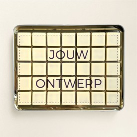 Chocolade wenskaart 35 logo bonbons - praliné - cadeaublik - eigen ontwerp - 402g