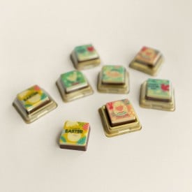 Chocolade paasblokje - 11 gram - melk en wit - per stuk verpakt in monotray