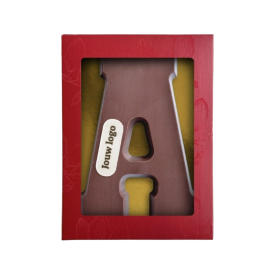 Chocoladeletter - 200 gram - met marsepein - A t/m Z