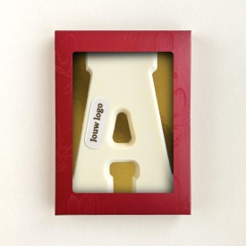 Chocoladeletter - 200 gram - wit met marsepein - A t/m Z