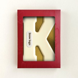 Chocoladeletter - 200 gram - wit met marsepein - A t/m Z