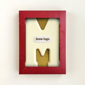 Chocoladeletter - 200 gram - wit met marsepein - A t/m Z