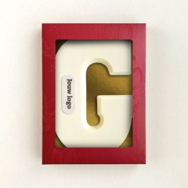 Chocoladeletter - 200 gram - wit met marsepein - A t/m Z