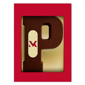 Chocoladeletter - 200 gram - puur met marsepein - A t/m Z