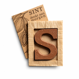 Chocoladeletter S - brons - melk - 135 gram - onbedrukt