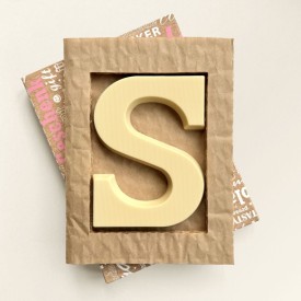 Chocoladeletter S Wit - eco verpakking