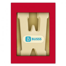 Chocoladeletter - 200 gram - wit met marsepein - A t/m Z