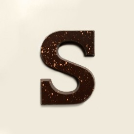 Chocoladeletter S - brons - puur - 135 gram - onbedrukt