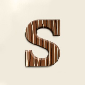 Chocoladeletter S - marmer - melk - 140 gram - onbedrukt