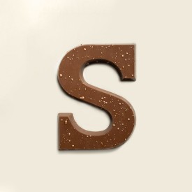 Chocoladeletter S - brons - melk - 135 gram - onbedrukt
