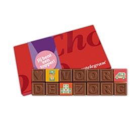 Chocotelegram® - 133 gram - melk - hart voor de zorg