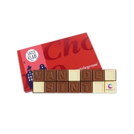 Chocotelegram 14-Van de Sint + Logo-Melk, wit