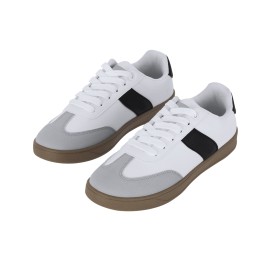 Design sneaker - leer en suède - lage uitvoering