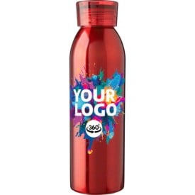 Cindy drinkfles - 650ml - recycled RVS - enkelwandig - plastic dop & siliconenband - in geschenkdoos
