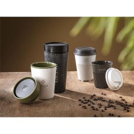 Circular&Co koffiebeker 227ml- PP - deksel met drinkopening - quick-dry onderzijde - ribbelwand